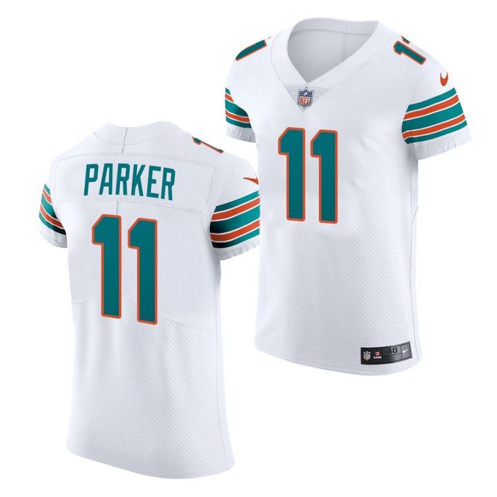 Men Miami Dolphins #11 DeVante Parker Nike White Vapor Elite NFL Jersey